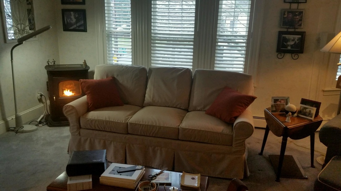 Sofa slipcover with sunbrella fabric