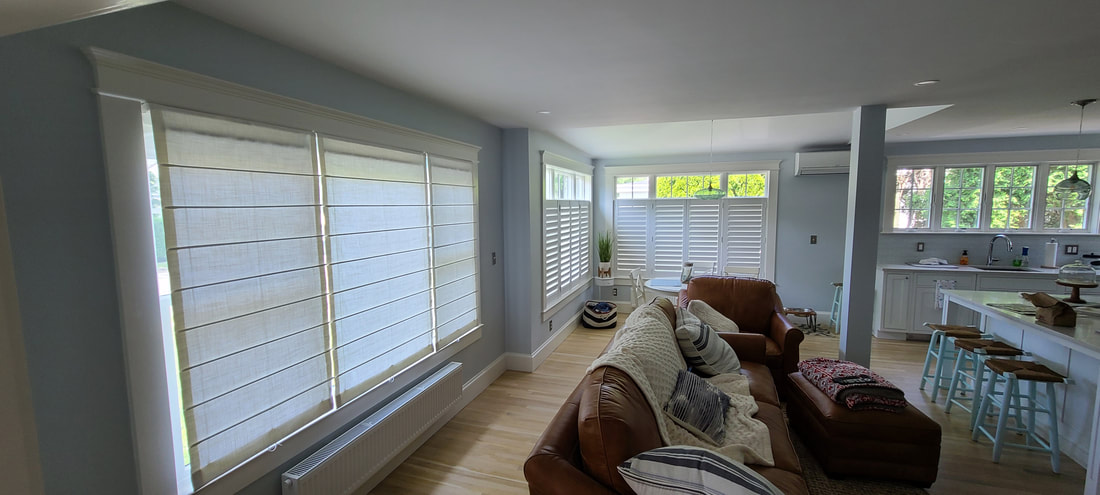  Roman Shades and Shutters Installation in Marblehead